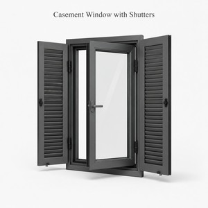 High Strength Wind Resistance Aluminum Casement Window With Shutters