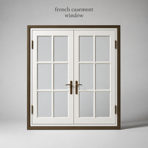 Verified Standard Luxury French Aluminum Casement Window With Double Tempered Glazing And Grill Design