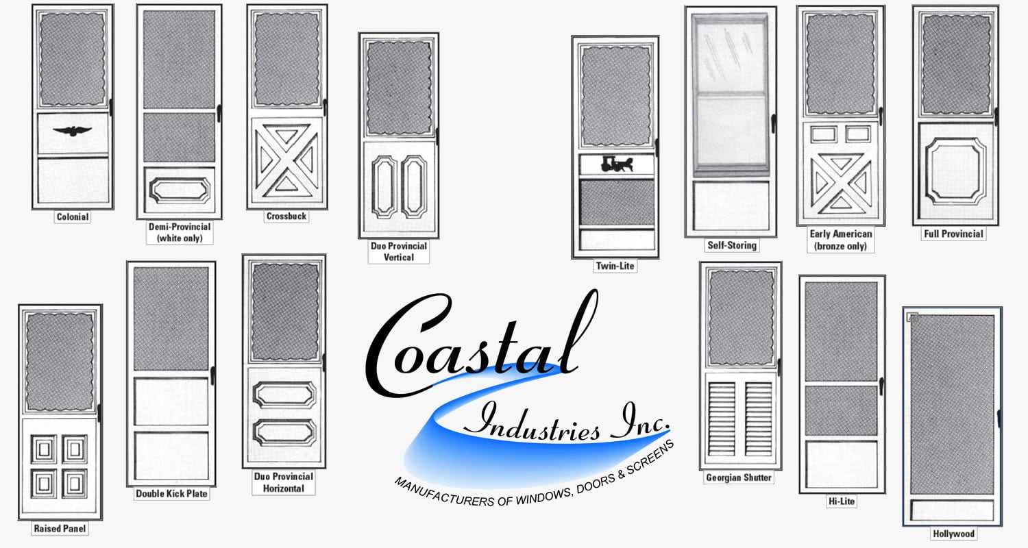 Coastal Industries Combination Storm and Screen Door Variations